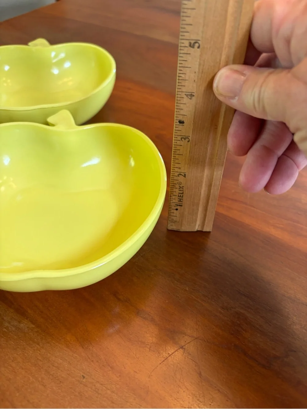 Vintage Hazel-atlas Platonite Milk Glass Chartreuse Apple bowls Orchard Ware 50s
